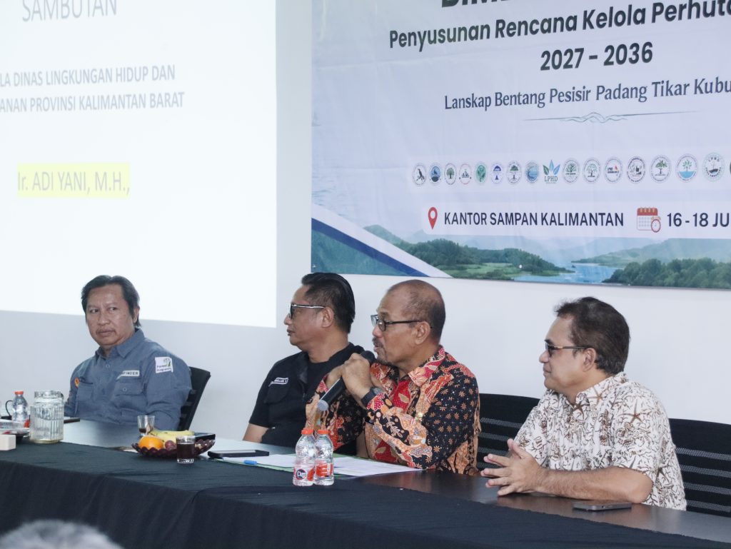 Bimbingan Teknis Penyusunan RKPS Periode 2027–2036 bagi 20 LPHD yang diselenggarakan di Aula SAMPAN Kalimantan, Kabupaten Kubu Raya, pada 13–18 Juli 2026.